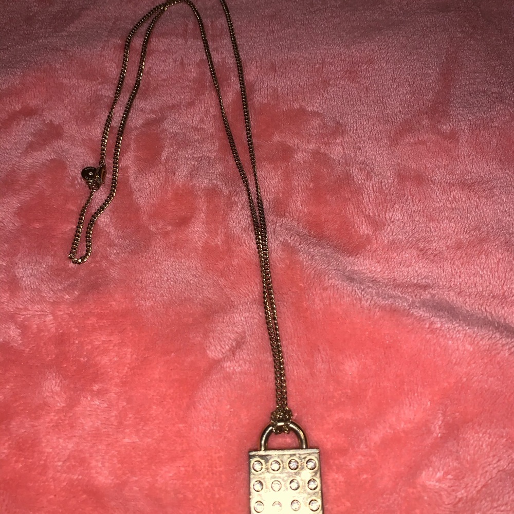 micheal kors astor pave padlock necklace - Picture 2 of 5